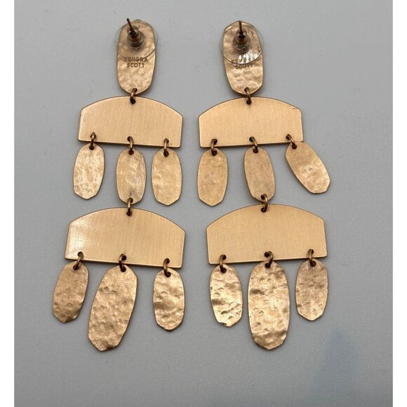 Kendra Scott Emmet Textured Gold Chandelier Drop Earrings - Picture 2 of 8